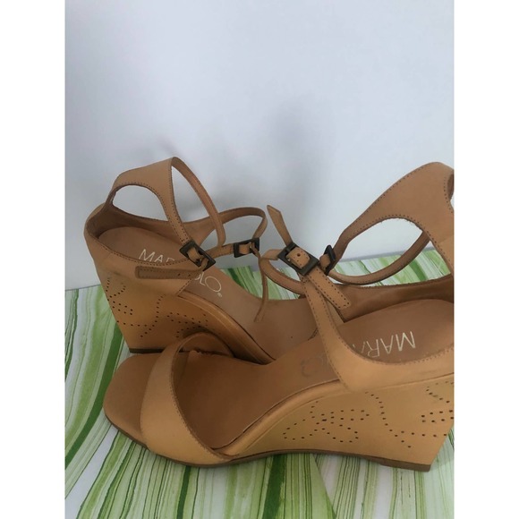 MARAOLO WOMENS DESIGN WEDGE SHOES LEATHER UPPER LIGHT TAN SIZE 10 - Picture 3 of 7